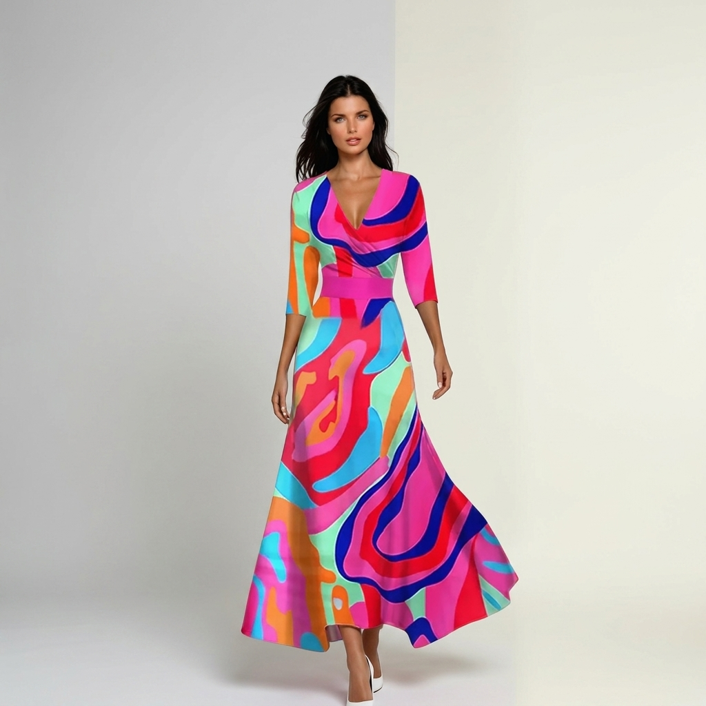 Floral Wrap Maxi Dress | Flowing Fit, V-Neckline & Statement Print