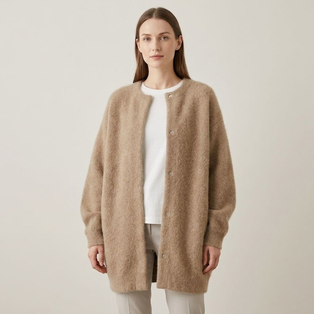 Long Soft Knit Cardigan | Relaxed Oversized Fit, Button Front & Minimal Layering Style