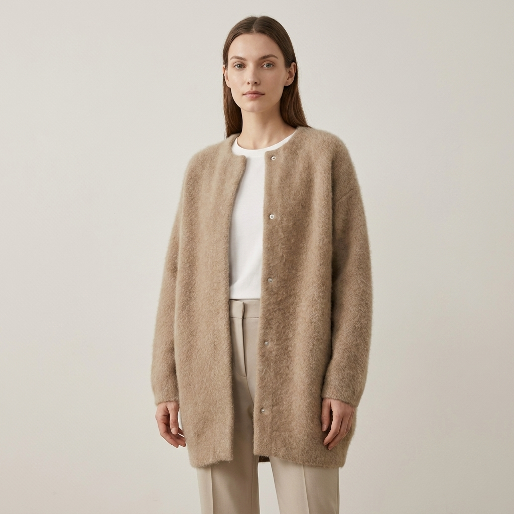 Long Soft Knit Cardigan | Relaxed Oversized Fit, Button Front & Minimal Layering Style