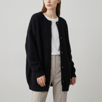 Long Soft Knit Cardigan | Relaxed Oversized Fit, Button Front & Minimal Layering Style