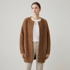 Long Soft Knit Cardigan | Relaxed Oversized Fit, Button Front & Minimal Layering Style