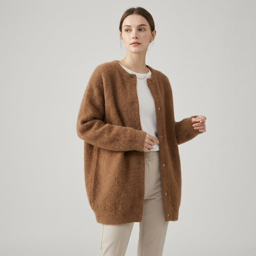 Long Soft Knit Cardigan | Relaxed Oversized Fit, Button Front & Minimal Layering Style