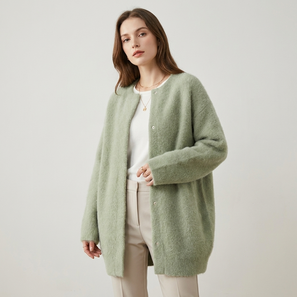 Long Soft Knit Cardigan | Relaxed Oversized Fit, Button Front & Minimal Layering Style