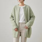Long Soft Knit Cardigan | Relaxed Oversized Fit, Button Front & Minimal Layering Style