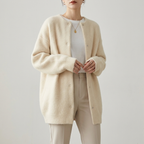 Long Soft Knit Cardigan | Relaxed Oversized Fit, Button Front & Minimal Layering Style