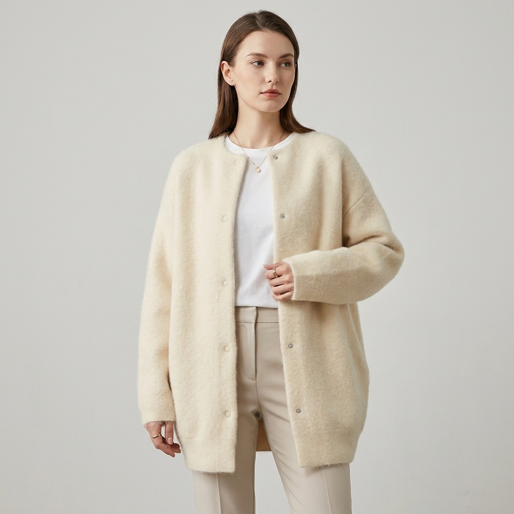 Long Soft Knit Cardigan | Relaxed Oversized Fit, Button Front & Minimal Layering Style