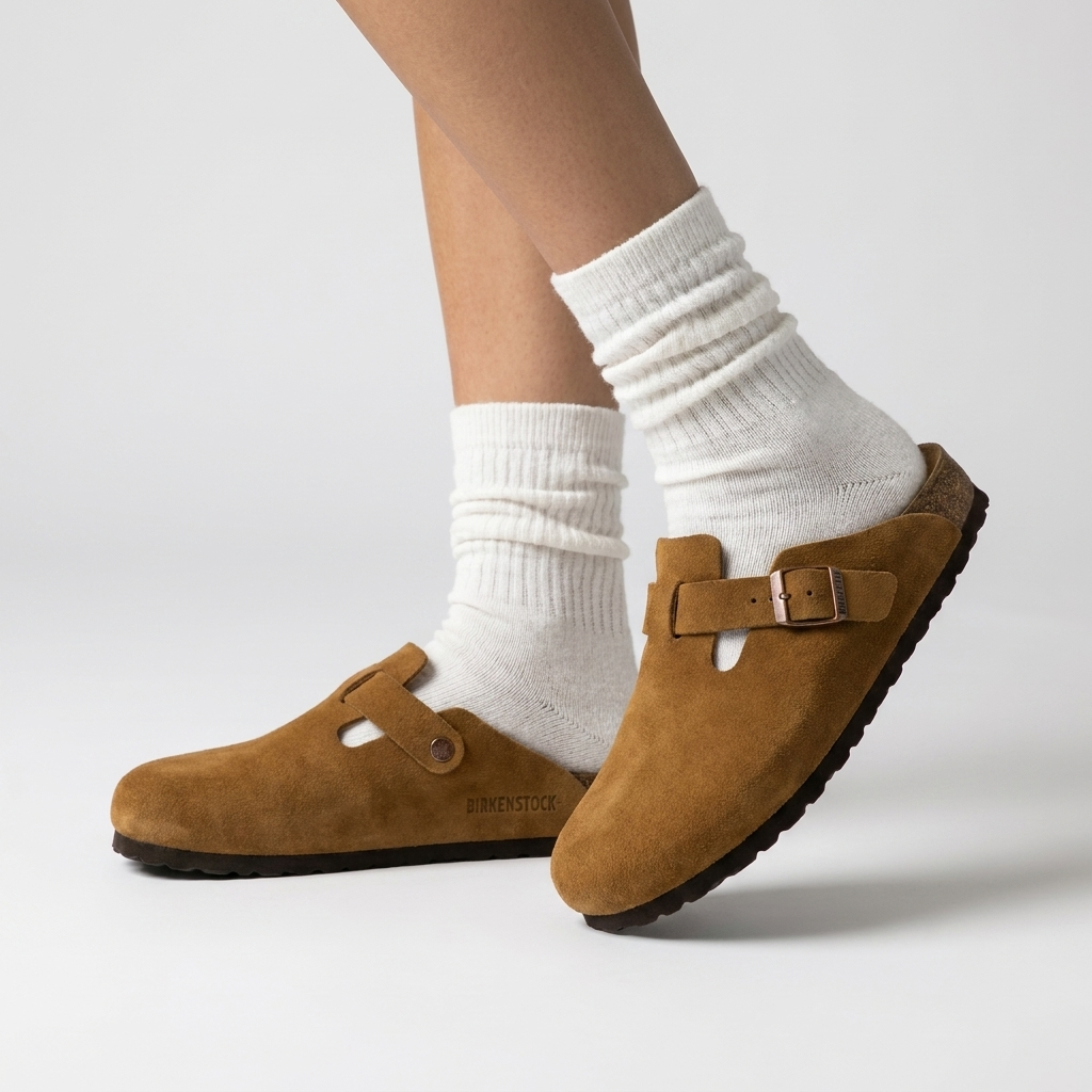 Women’s Buckle Slide Sandals | Suede-Look Finish, Soft Footbed & Easy Slip-On Fit