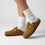 Women’s Buckle Slide Sandals | Suede-Look Finish, Soft Footbed & Easy Slip-On Fit