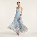 Floral V-Neck Maxi Dress | Flowing Skirt, Soft Floral Print & Occasion Style
