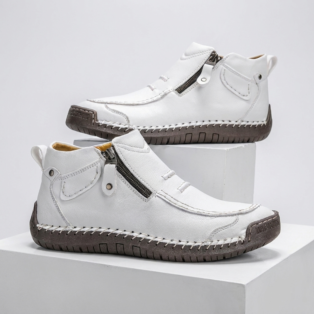 Men’s Casual Ankle Boots | Side Zip, Hand-Stitched Detail & Cushioned Sole