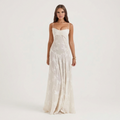 Enchanted Floral Maxi Dress | Corset Back, Jacquard Detail & Elegant Occasion Style