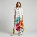 Printed Button Shirt Dress | Relaxed Fit, Lightweight Fabric & Summer Styling