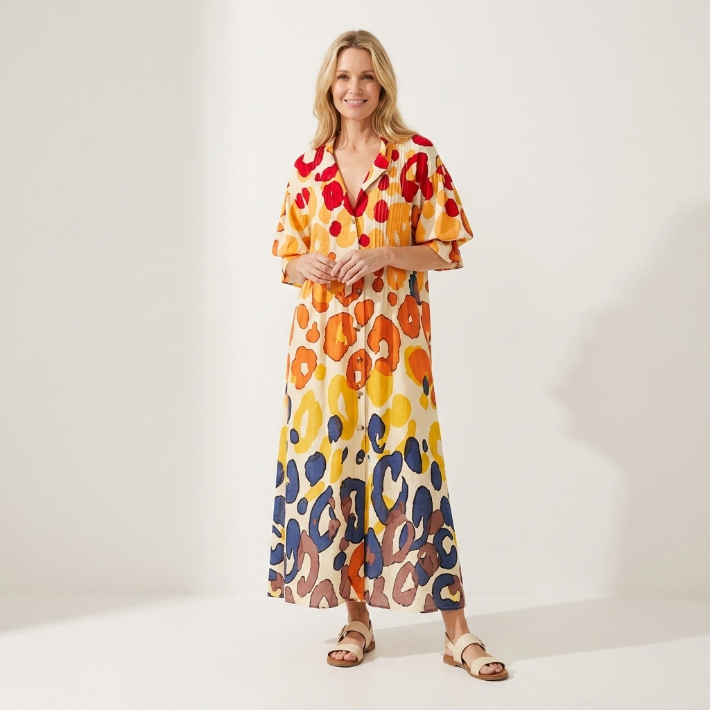 Printed Button Shirt Dress | Relaxed Fit, Lightweight Fabric & Summer Styling