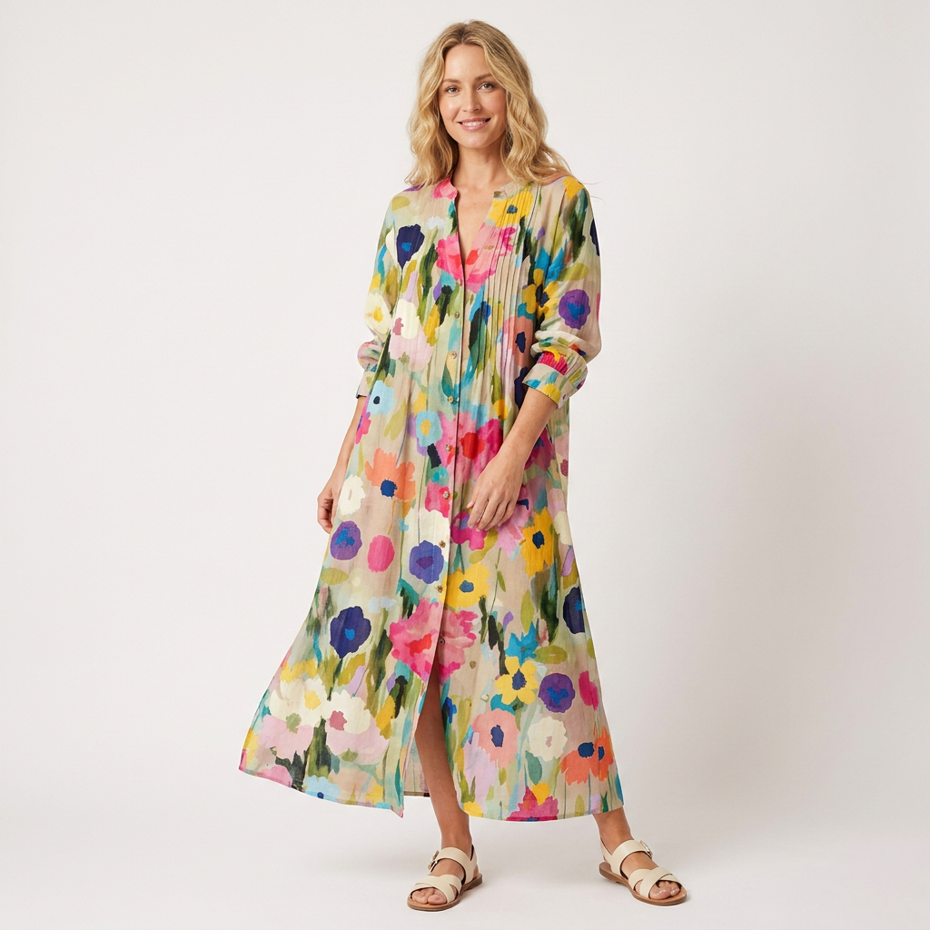 Printed Button Shirt Dress | Relaxed Fit, Lightweight Fabric & Summer Styling