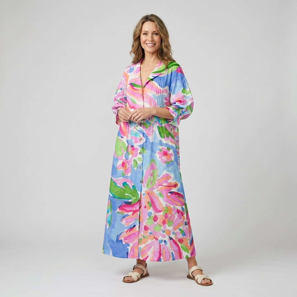 Printed Button Shirt Dress | Relaxed Fit, Lightweight Fabric & Summer Styling