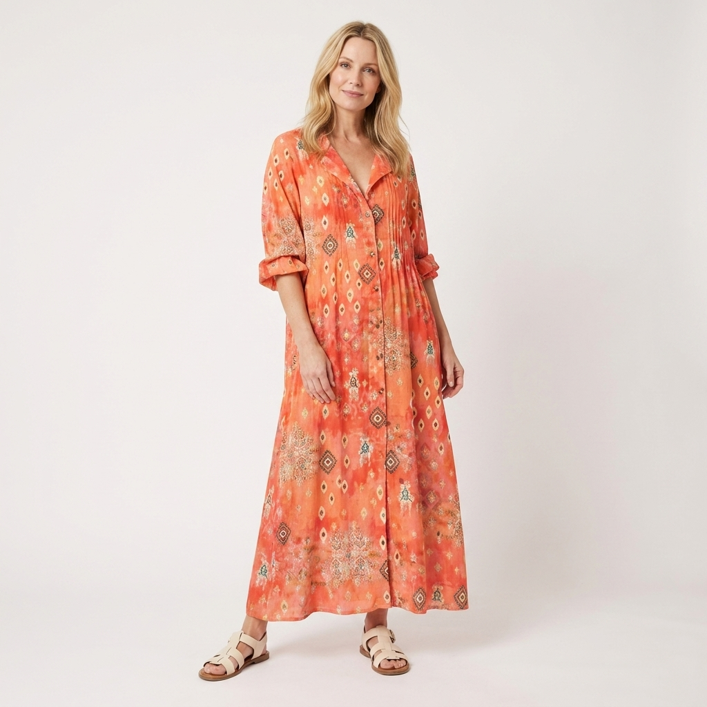 Printed Button Shirt Dress | Relaxed Fit, Lightweight Fabric & Summer Styling