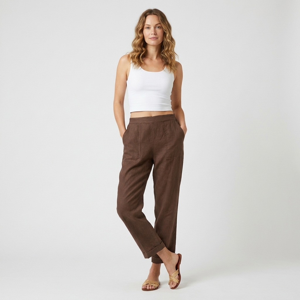 Women’s Relaxed Linen Pants | Lightweight Fabric, Elastic Waist & Summer Fit