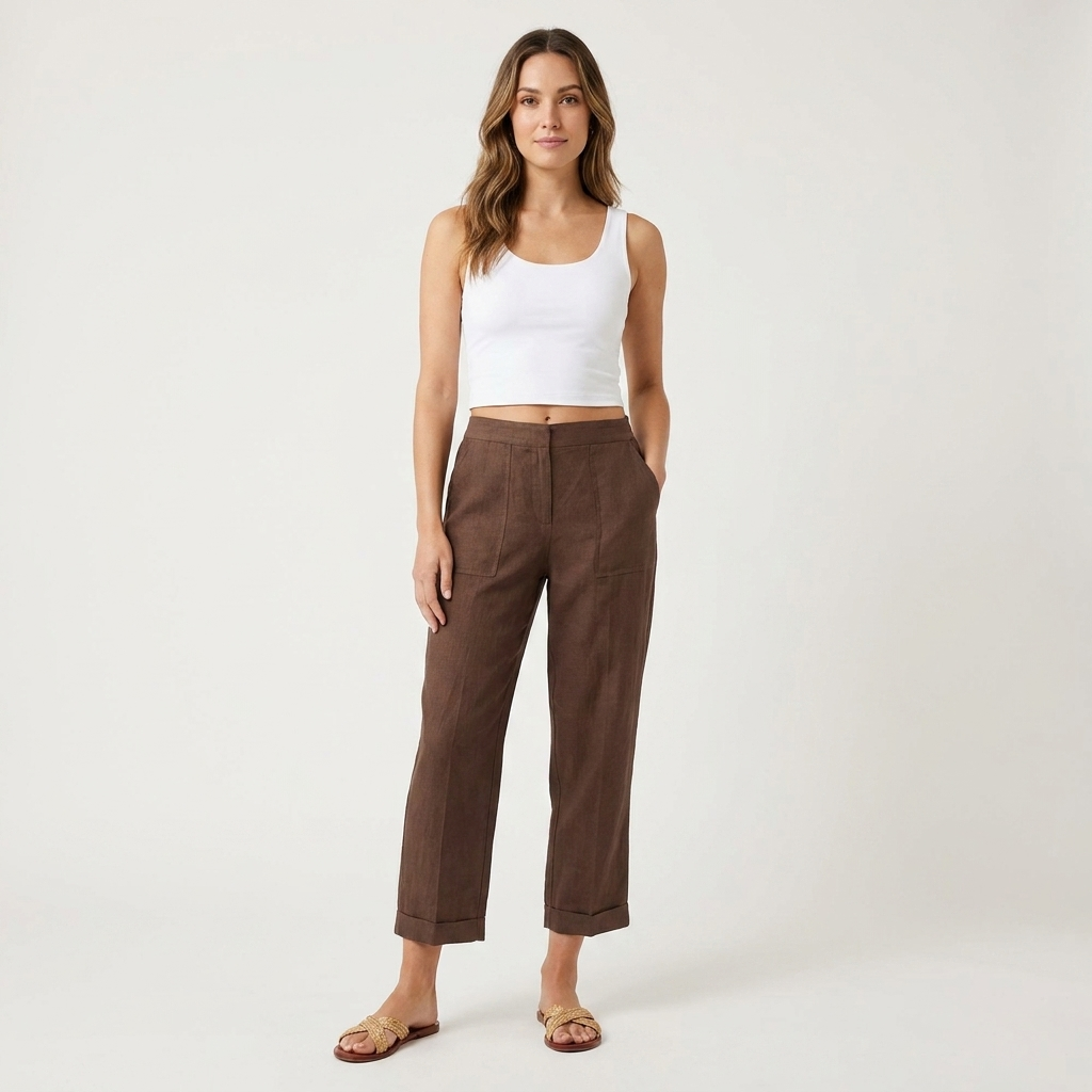 Women’s Relaxed Linen Pants | Lightweight Fabric, Elastic Waist & Summer Fit