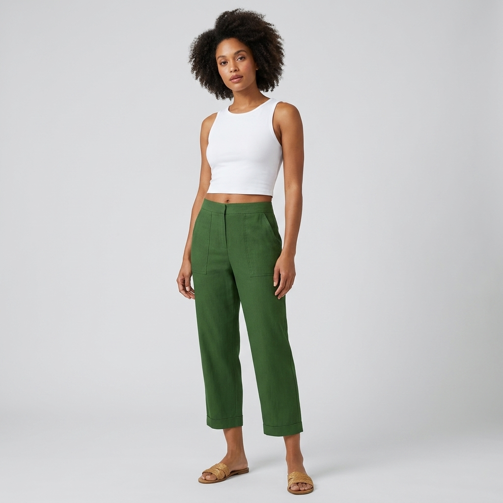 Women’s Relaxed Linen Pants | Lightweight Fabric, Elastic Waist & Summer Fit