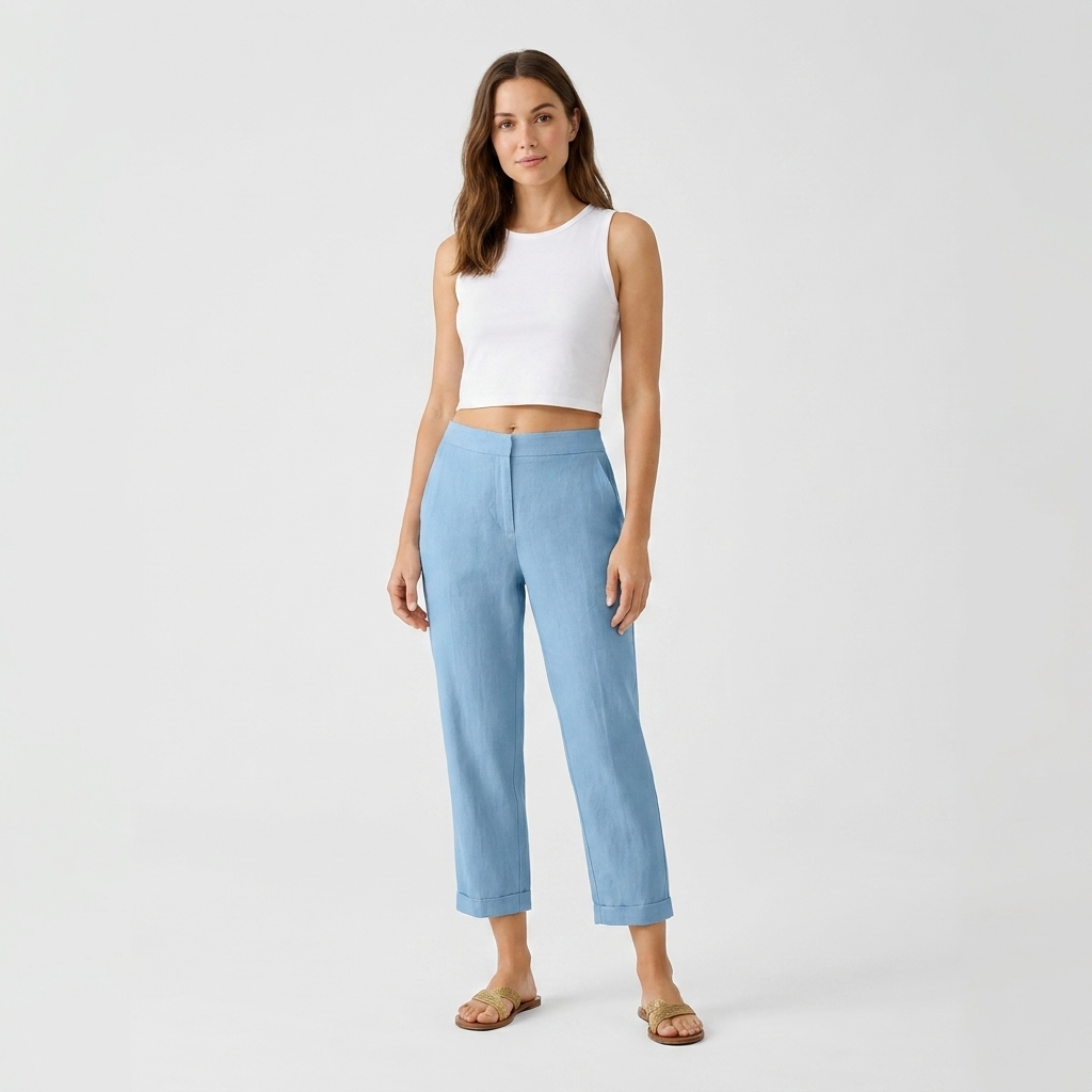 Women’s Relaxed Linen Pants | Lightweight Fabric, Elastic Waist & Summer Fit