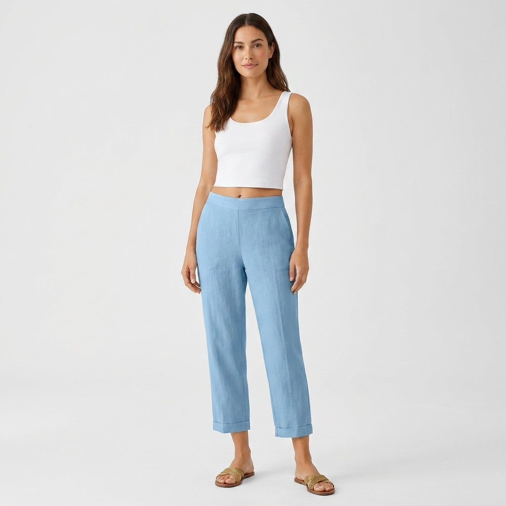 Women’s Relaxed Linen Pants | Lightweight Fabric, Elastic Waist & Summer Fit