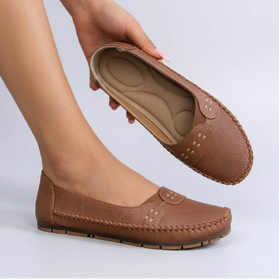 Women’s Breathable Slip-On Loafers | Perforated Detail, Cushioned Insole & Everyday Comfort