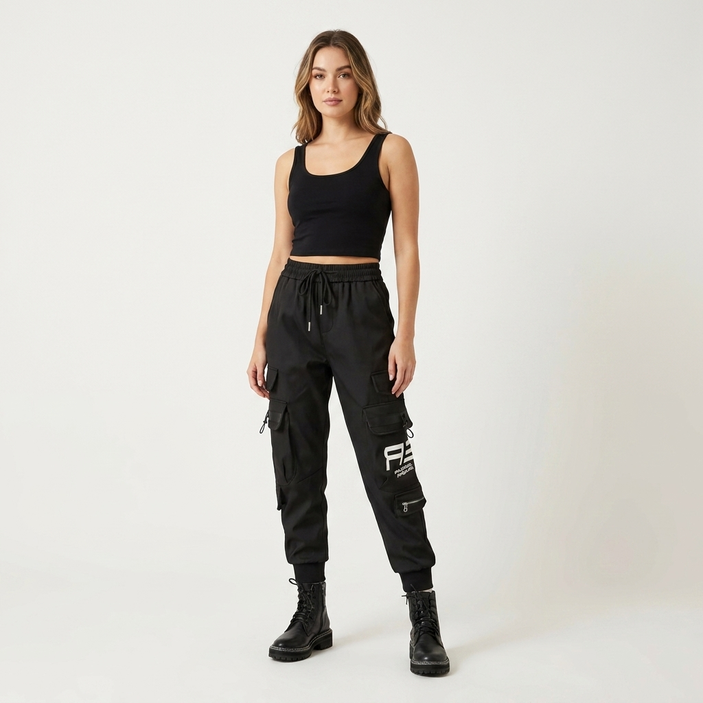Women’s High-Waist Cargo Joggers | Utility Pockets, Elastic Waist & Streetwear Fit