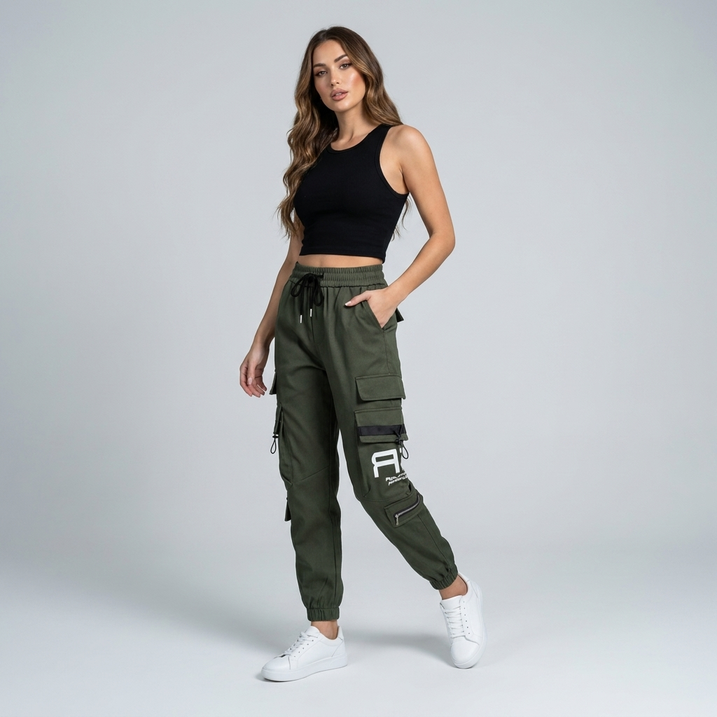 Women’s High-Waist Cargo Joggers | Utility Pockets, Elastic Waist & Streetwear Fit