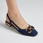 Slingback Buckle Flats | Low Heel, Elegant Detail & Everyday Comfort Style