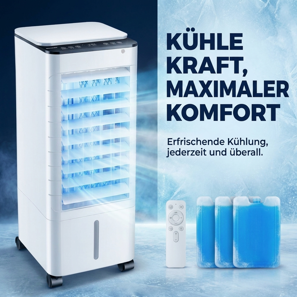 Evaporative Cooler 3-in-1 – Cools, Humidifies and Circulates on Castors