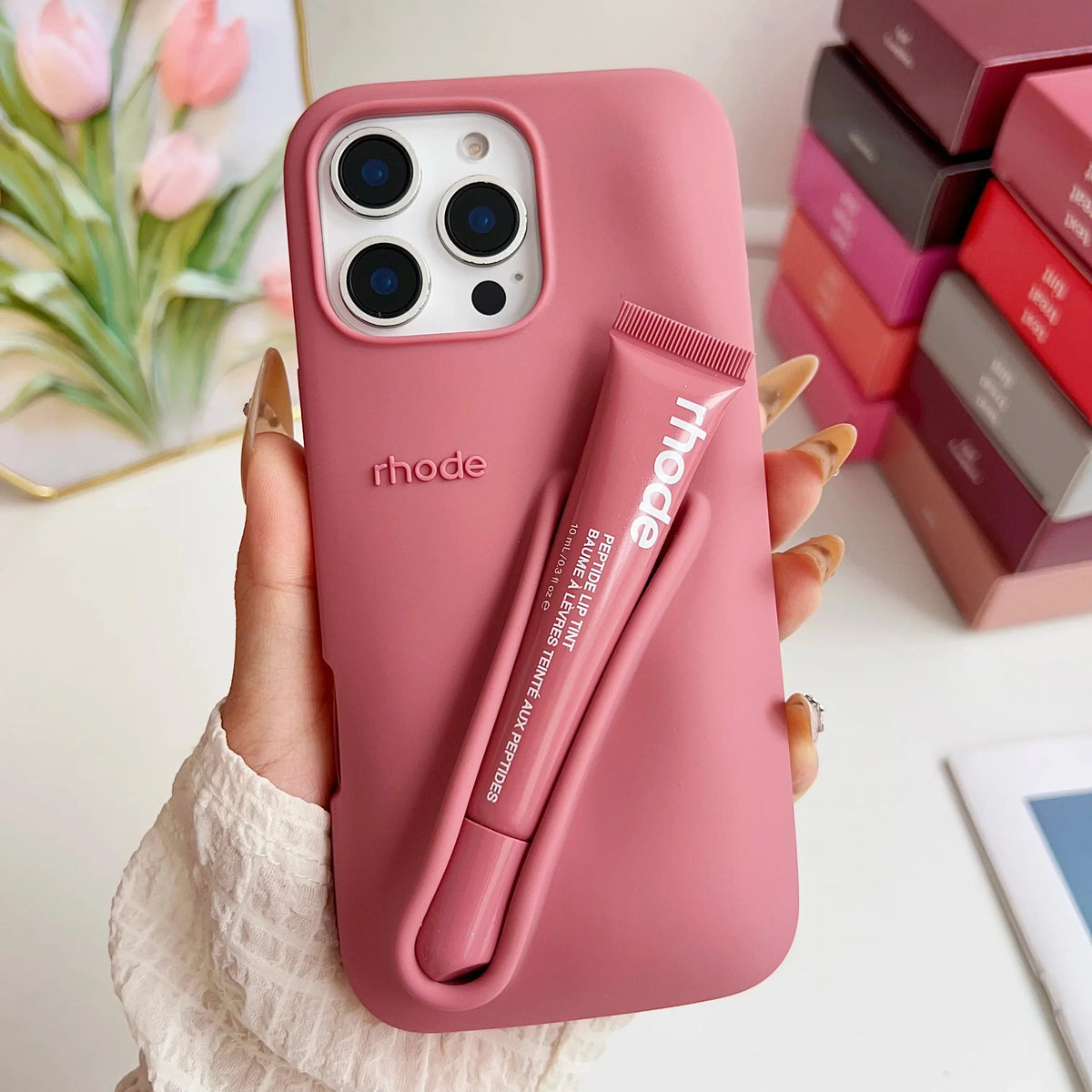 iPhone Case with Lip Gloss Set for iPhone 13-17 13