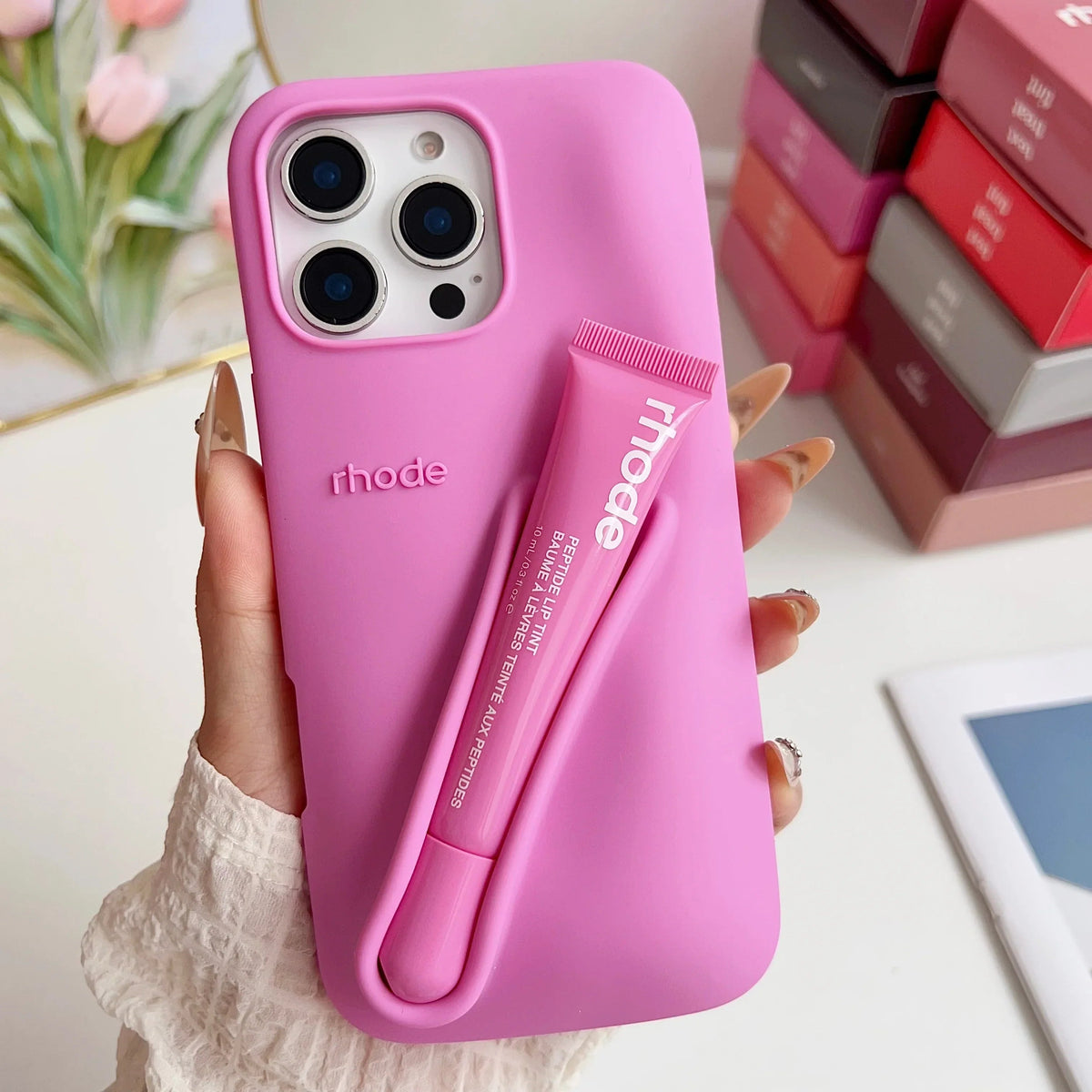 iPhone Case with Lip Gloss Set for iPhone 13-17 9