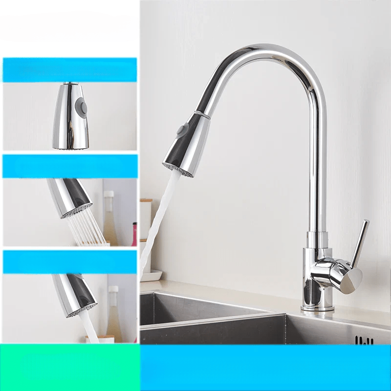 Pull-Down Kitchen Faucet – Single Handle Sink Mixer Tap with Dual Spray