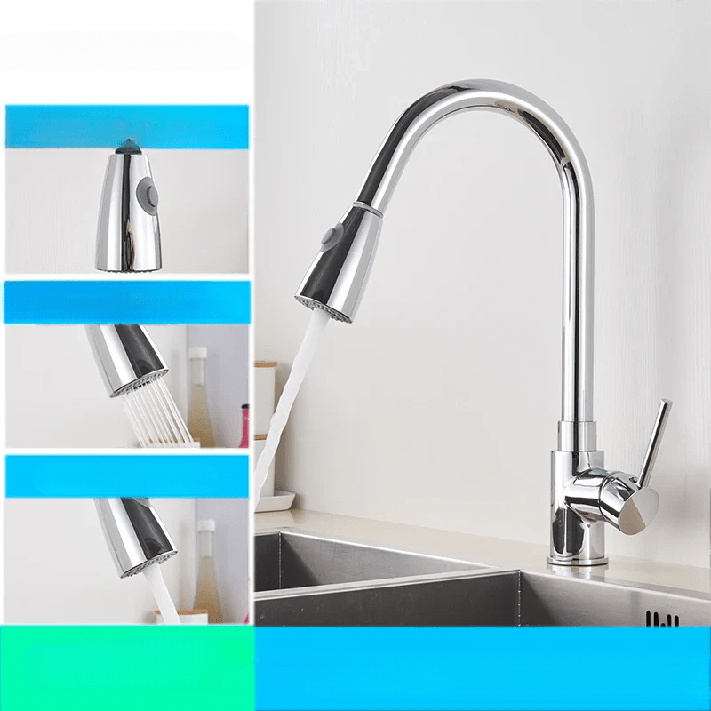 Pull-Down Kitchen Faucet – Single Handle Sink Mixer Tap with Dual Spray