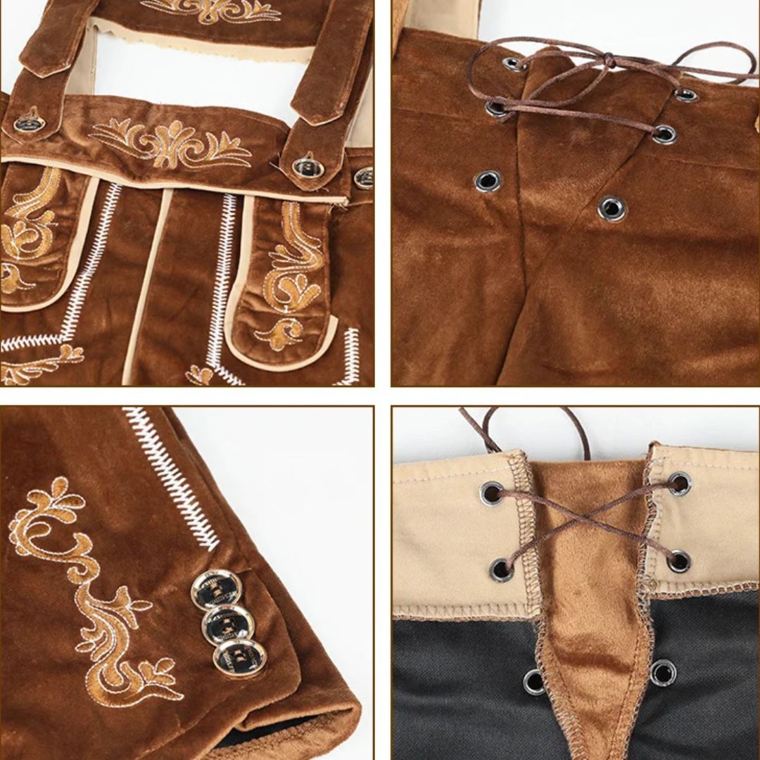 Lederhose Fritz - Compleet Oktoberfest Lederhosen Outfit met Bretels