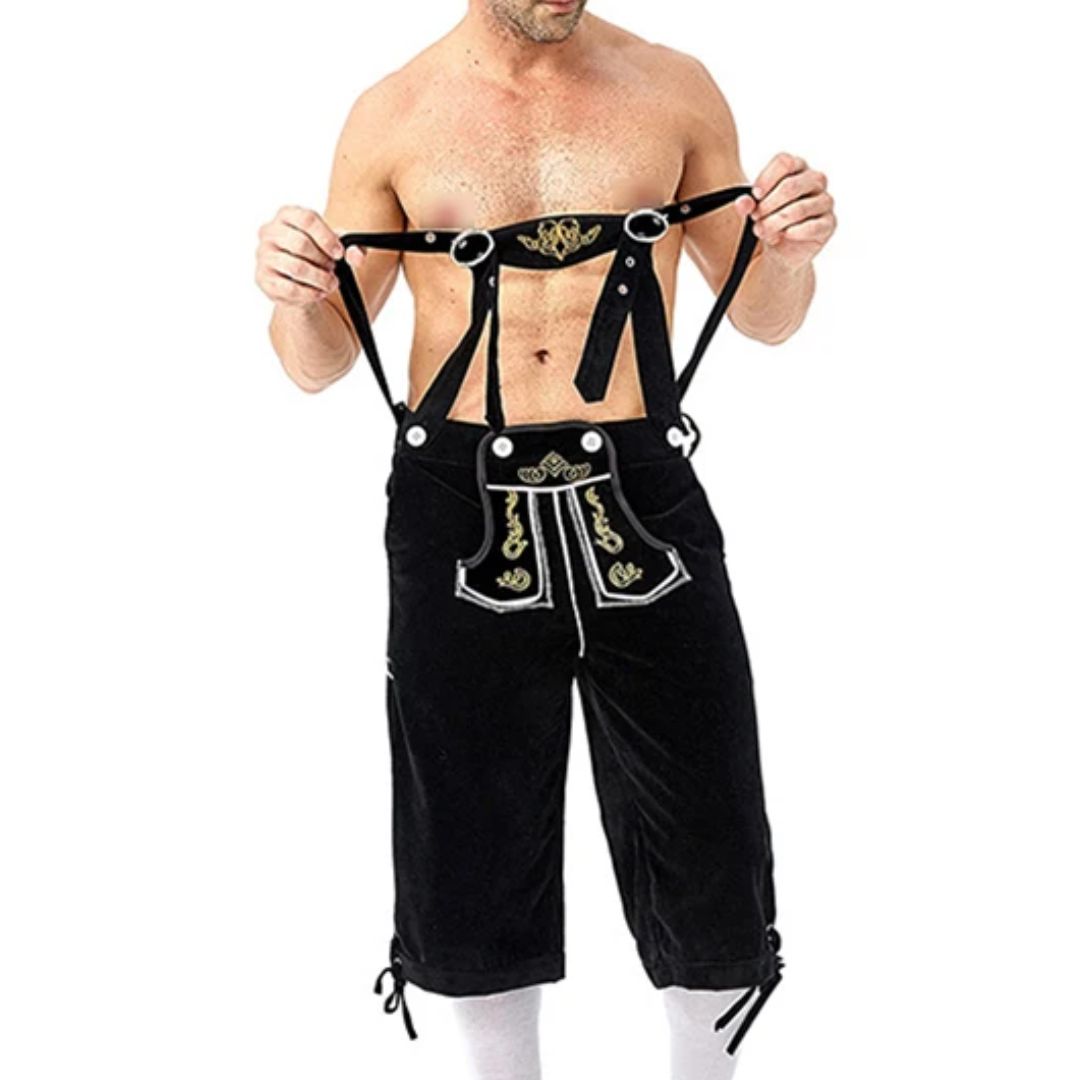 Lederhose Sebastian – Classic Oktoberfest Lederhosen with Braces for Men