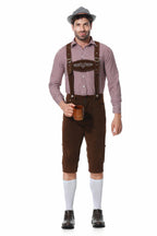 Lederhose Otto - 3-Delig Oktoberfest Kostuum voor Heren met Lederhosen, Overhemd & Hoed