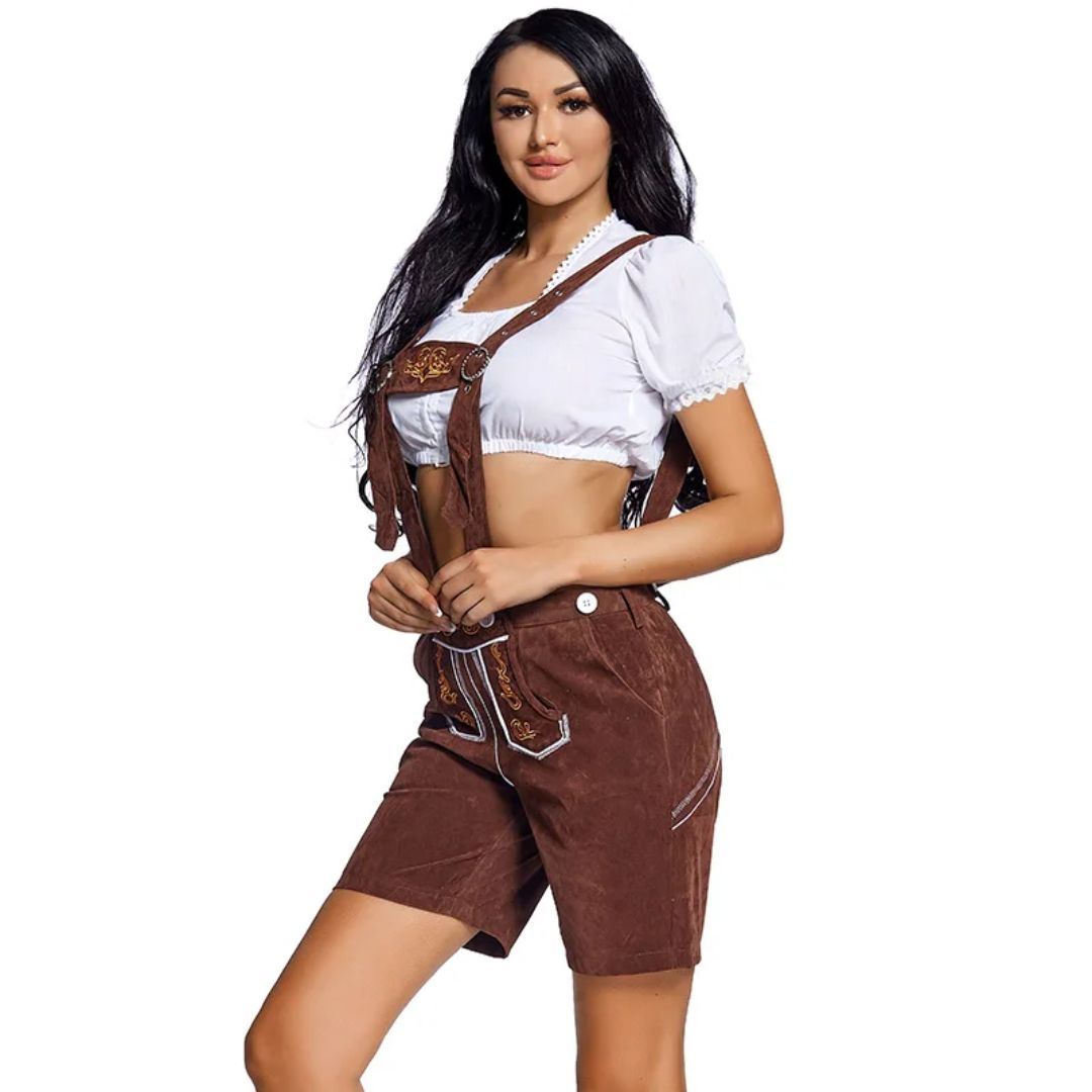 Lederhose Heidi - Dames Lederhosen Oktoberfest Kostuum – Traditionele Beierse Outfit