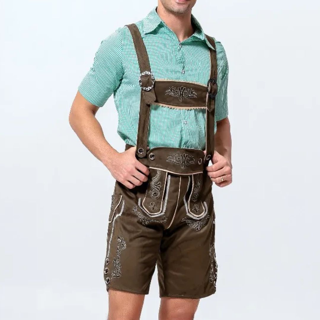 Lederhose Anton – Men's Lederhosen Oktoberfest Costume – Authentic Bavarian Outfit