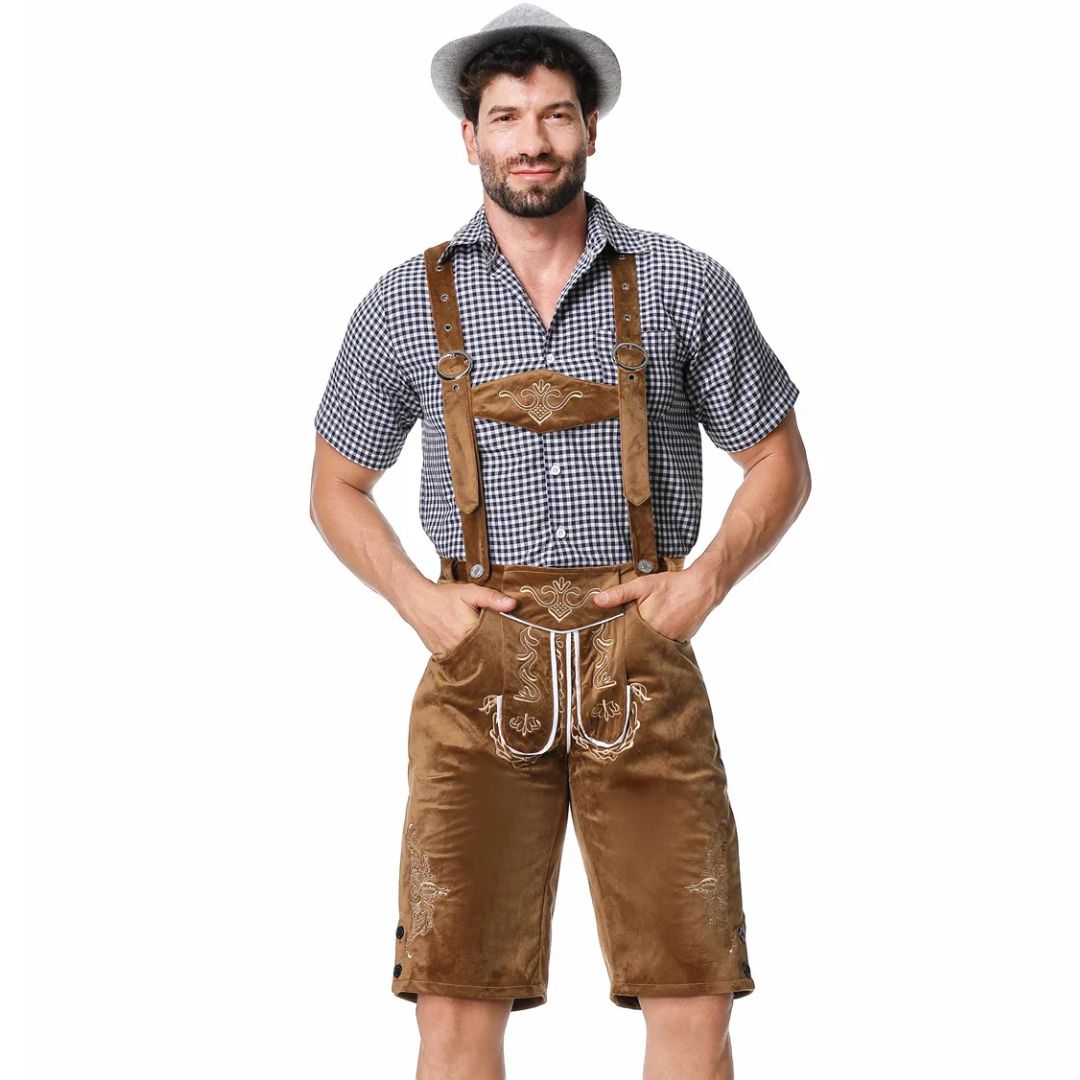 Lederhose Wolfgang - Heren Lederhosen Oktoberfest Kostuum – Authentieke Beierse Outfit