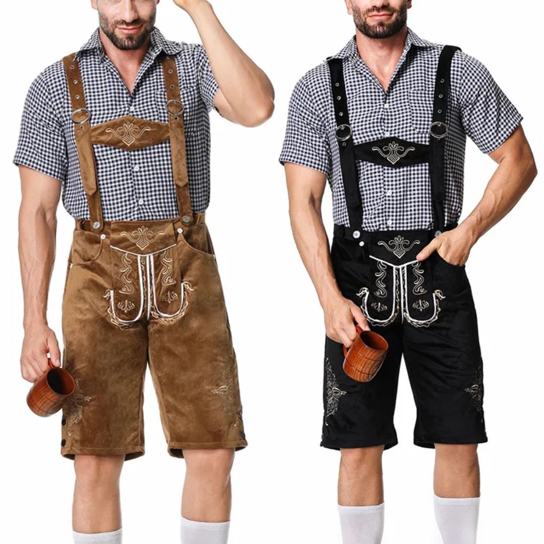 Lederhose Wolfgang - Heren Lederhosen Oktoberfest Kostuum – Authentieke Beierse Outfit