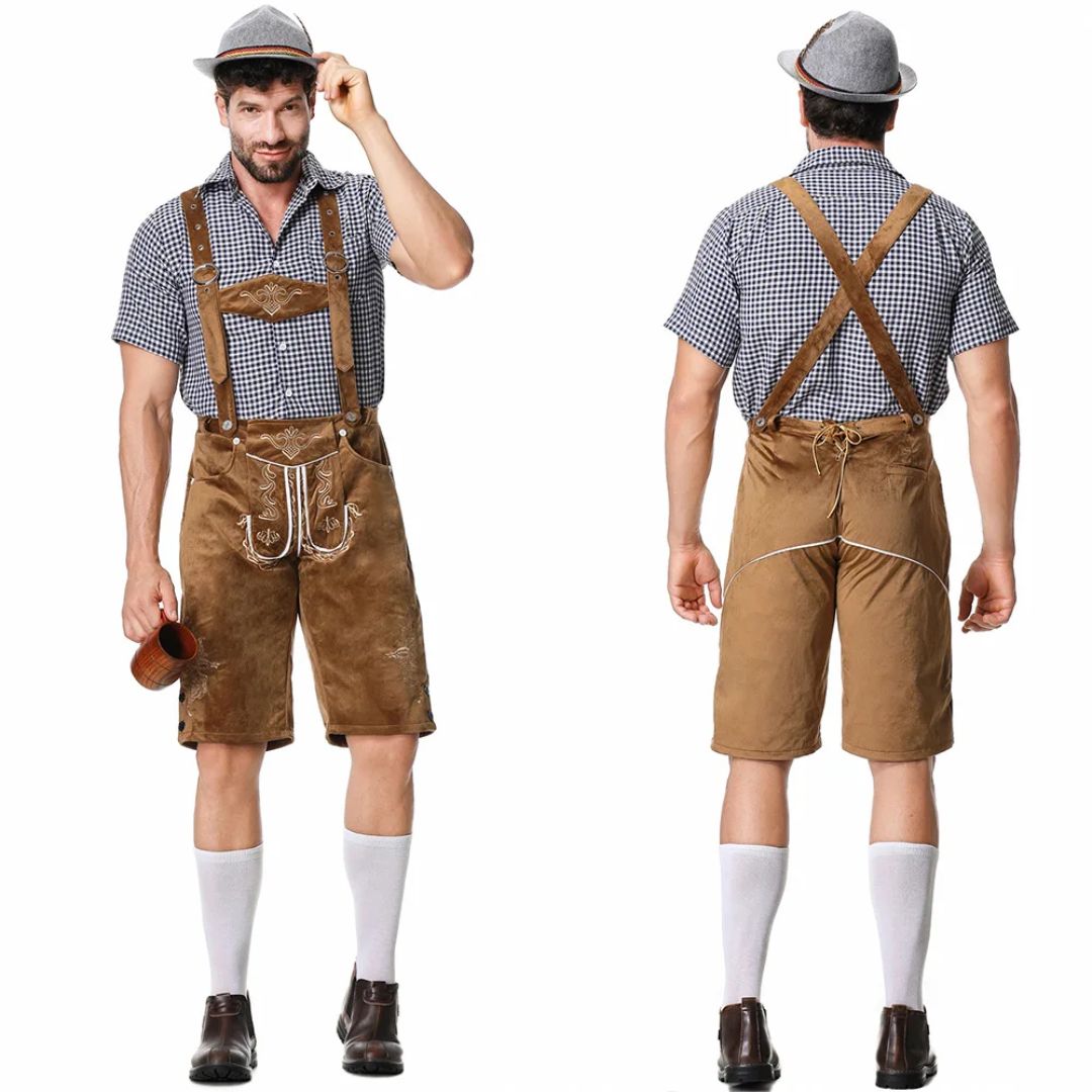 Lederhose Wolfgang - Heren Lederhosen Oktoberfest Kostuum – Authentieke Beierse Outfit