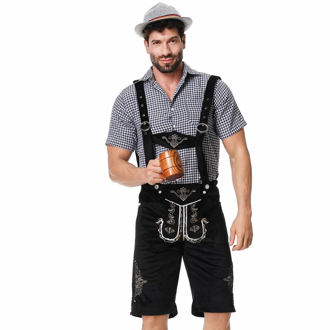 Lederhose Wolfgang – Men's Lederhosen Oktoberfest Costume – Authentic Bavarian Outfit