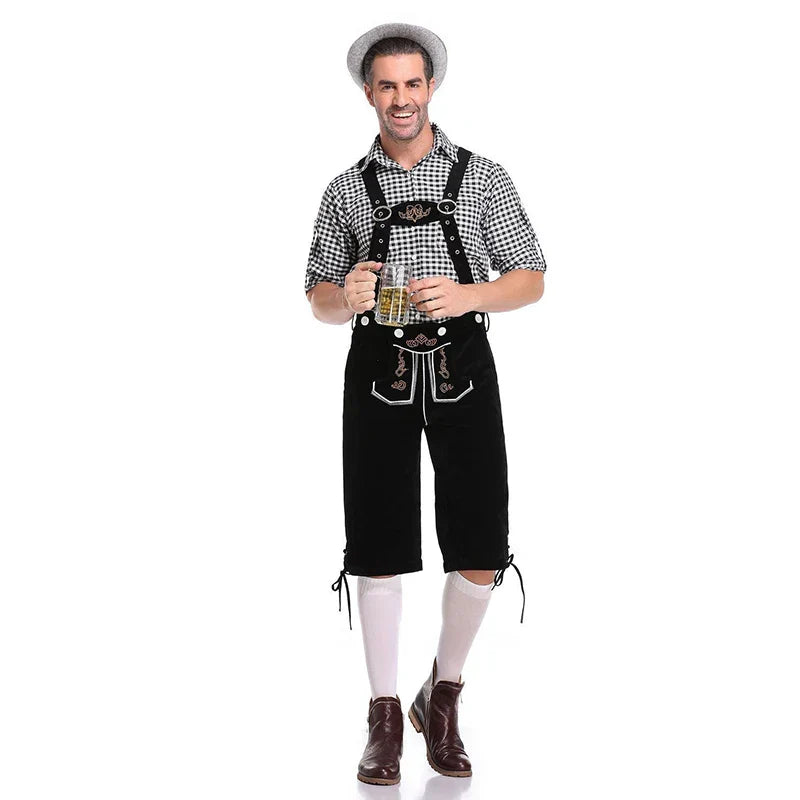 Lederhose Niklas – Complete Men's Oktoberfest Costume with Shirt, Braces & Hat