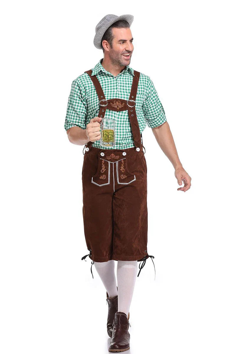 Lederhose Niklas – Complete Men's Oktoberfest Costume with Shirt, Braces & Hat
