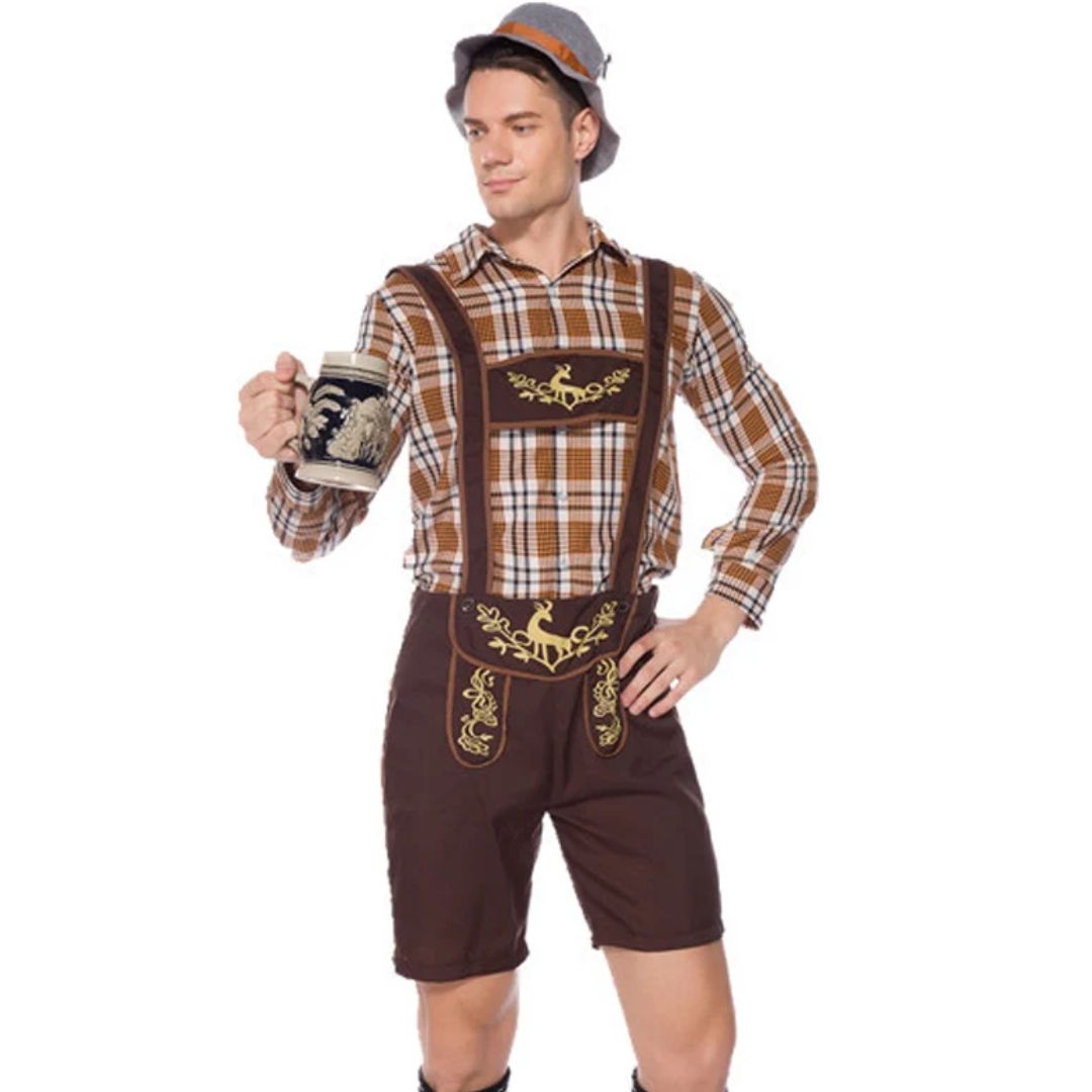 Lederhose Ludwig - Traditioneel Oktoberfest Kostuum voor Bars en Bierfestivals 2025