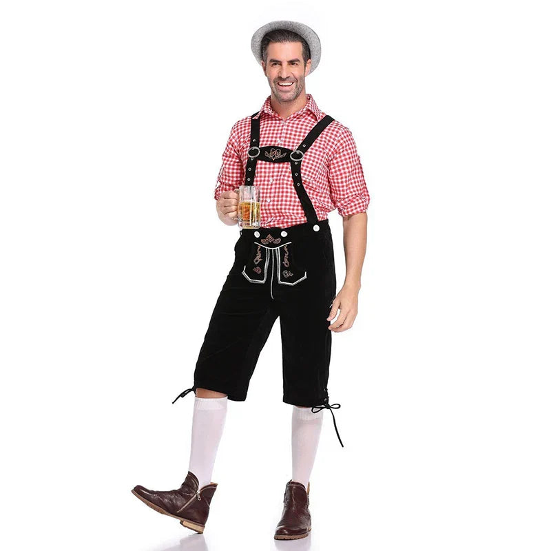 Lederhose Niklas – Complete Men's Oktoberfest Costume with Shirt, Braces & Hat