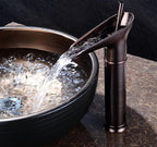 Waterfall Bathroom Sink Faucet – Tall Single Handle Basin Mixer Tap
