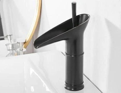 Waterfall Bathroom Sink Faucet – Tall Single Handle Basin Mixer Tap