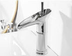 Waterfall Bathroom Sink Faucet – Tall Single Handle Basin Mixer Tap